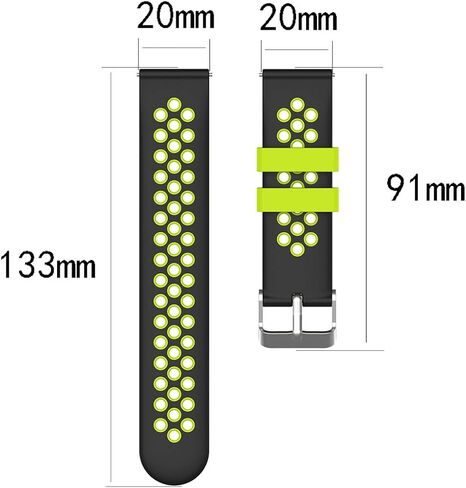 For Garmin Venu Replacement Band, 20mm Dual-Colors Replacement Silicone Wrist Band Strap For Garmin Venu and Garmin Vivoactive 3/3 Music(Silicone Black + Gray) in Saudi Arabia