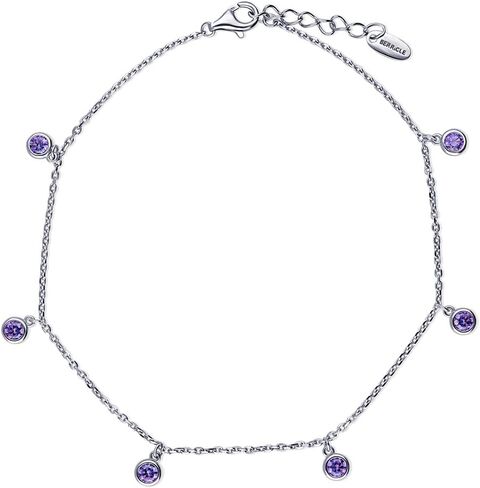 BERRICLE سوار من الفضة الاسترليني مكعب زركونيا CZ فاشن خلخال للكاحل للنساء، مطلي بالروديوم in Kuwait