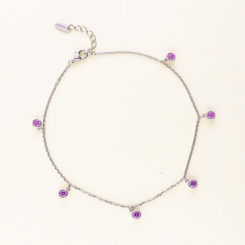 BERRICLE سوار من الفضة الاسترليني مكعب زركونيا CZ فاشن خلخال للكاحل للنساء، مطلي بالروديوم in Kuwait