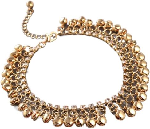 Foot Chain Retro Jewelry Gift Bell Alloy Beach Dance Pendants Tassel for Women,Girls(Gold) in Saudi Arabia