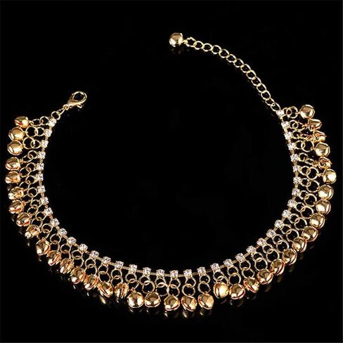 Foot Chain Retro Jewelry Gift Bell Alloy Beach Dance Pendants Tassel for Women,Girls(Gold) in Saudi Arabia