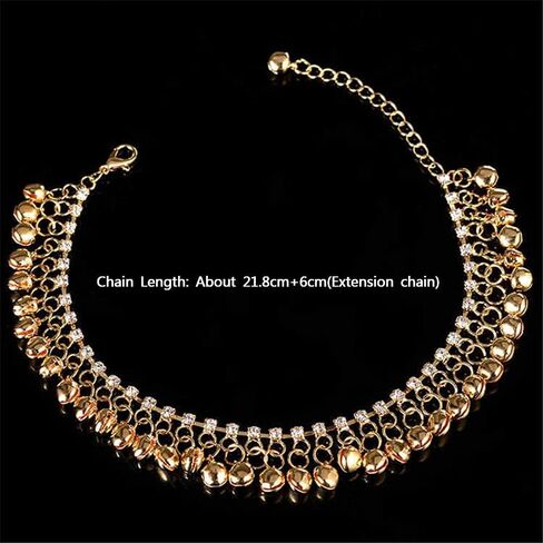 Foot Chain Retro Jewelry Gift Bell Alloy Beach Dance Pendants Tassel for Women,Girls(Gold) in Saudi Arabia
