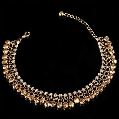 Foot Chain Retro Jewelry Gift Bell Alloy Beach Dance Pendants Tassel for Women,Girls(Gold) in Saudi Arabia