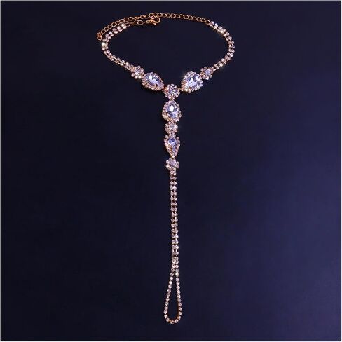 1Pair Bikini Rhinestone Barefoot Sandals Foot Chain Jewelry Wedding Crystal Leg Bracelet Toe Jewelry Summer Beach Rhinestone High Heel Anklet Shoe Chain for Women in Saudi Arabia