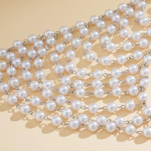 Denifery لؤلؤة الصدرية الجسم سلسلة الطبقات الصدر سلسلة بيكيني الصدرية سلسلة مجوهرات الأزياء الشاطئ حفلة موسيقية الهذيان حزب الصدرية مجوهرات الجسم للنساء والفتيات in Kuwait