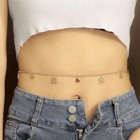 Boho Waist Chain for Women Gold Star Charms Belly Chain Sexy Summer Beach Bikini Body Chain Waist Body Chain Belt Party Prom Body Accessory Jewelry in Saudi Arabia