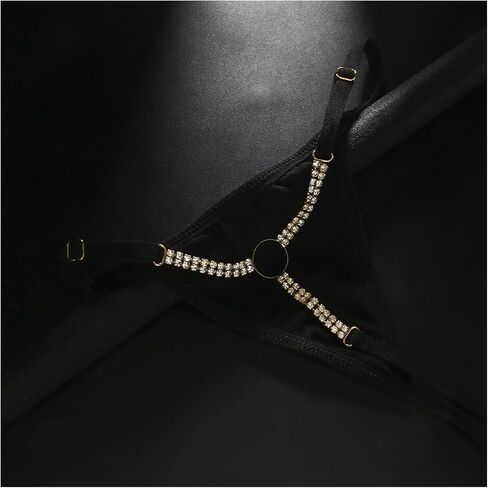 Rhinestone Waist Chain Thong Jewelry Rhinestone Body Chain Underpants Festival Rave Elasticity T-Strings Simple Crystal Chain Thong for Women Club Party in Kuwait