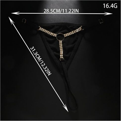 Rhinestone Waist Chain Thong Jewelry Rhinestone Body Chain Underpants Festival Rave Elasticity T-Strings Simple Crystal Chain Thong for Women Club Party in Kuwait