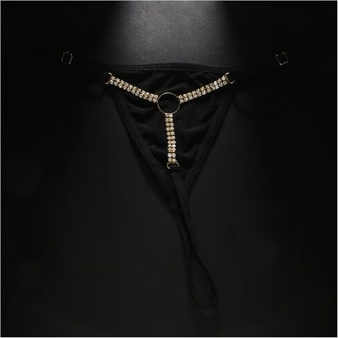 Rhinestone Waist Chain Thong Jewelry Rhinestone Body Chain Underpants Festival Rave Elasticity T-Strings Simple Crystal Chain Thong for Women Club Party in Kuwait