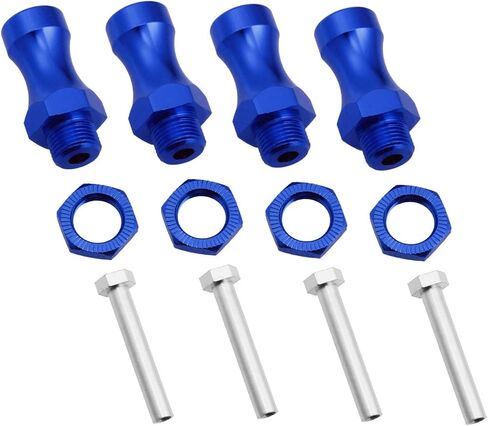 HobbyPark Metal Alumimum 12mm to 17mm Wheel Hex Hub Adapter Extension Conversion w/Wrench for 1/10 RC Cars Monster Trucks Off Road Buggy Upgrade 1/8 Tires (with Navy Blue Adapter) in Saudi Arabia