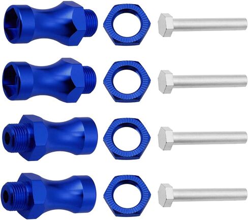 HobbyPark Metal Alumimum 12mm to 17mm Wheel Hex Hub Adapter Extension Conversion w/Wrench for 1/10 RC Cars Monster Trucks Off Road Buggy Upgrade 1/8 Tires (with Navy Blue Adapter) in Saudi Arabia