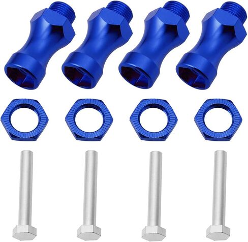 HobbyPark Metal Alumimum 12mm to 17mm Wheel Hex Hub Adapter Extension Conversion w/Wrench for 1/10 RC Cars Monster Trucks Off Road Buggy Upgrade 1/8 Tires (with Navy Blue Adapter) in Saudi Arabia