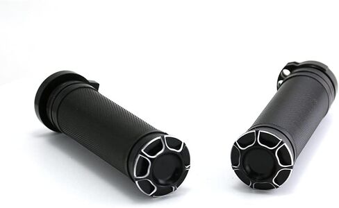 أفضل تصميم مقبض يد للدراجات النارية CNC من سبائك الألومنيوم 22 مم مقبض مقود الدراجة متوافق مع موديلات Harley Street 750 500 (أسود وأبيض) in Kuwait