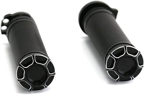 أفضل تصميم مقبض يد للدراجات النارية CNC من سبائك الألومنيوم 22 مم مقبض مقود الدراجة متوافق مع موديلات Harley Street 750 500 (أسود وأبيض) in Kuwait