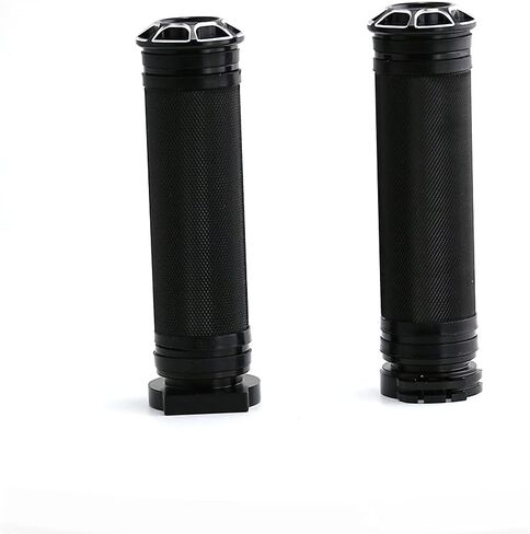 أفضل تصميم مقبض يد للدراجات النارية CNC من سبائك الألومنيوم 22 مم مقبض مقود الدراجة متوافق مع موديلات Harley Street 750 500 (أسود وأبيض) in Kuwait