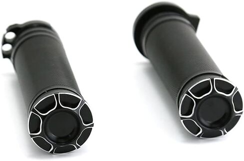 أفضل تصميم مقبض يد للدراجات النارية CNC من سبائك الألومنيوم 22 مم مقبض مقود الدراجة متوافق مع موديلات Harley Street 750 500 (أسود وأبيض) in Kuwait