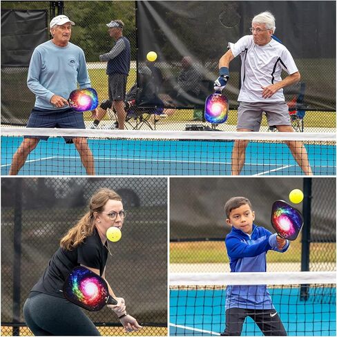 Pickleball Paddle الجرافيت والألياف الزجاجية المركبة للوجه والأراميد على شكل قرص العسل، EdgeSentry يحمي مجداف Pickleball مع غطاء، كتاب إلكتروني للقاعدة، خفيف الوزن 7.2-7.5oz، داخلي وخارجي، طفل، رجال ونساء in Kuwait