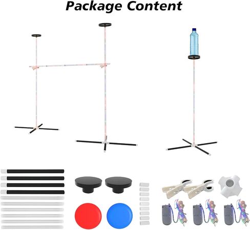 ألعاب الفناء الخارجي من OUTTOY للبالغين والعائلة، مجموعة ألعاب القرص الطائر 2 في 1 Limbo Game مع ضوء، مناسبة للساحات الخلفية والشاطئ والحديقة والحفلات in Kuwait