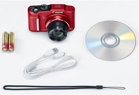 Canon PowerShot SX160 عبارة عن كاميرا رقمية بدقة 16.0 ميجابكسل مع تكبير بصري للصورة بزاوية عريضة 16x وشاشة LCD مقاس 3.0 بوصة (أحمر) (متجدد) in Kuwait