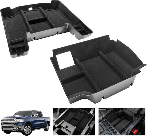 2024 2023 Ram 1500 TRX Center Console Organizer Tray Flocked Liner Storage Box Compatible with 2019 2020 2021 2022 2023 2024 Dodge RAM TRX Truck Accessories 2pcs in Saudi Arabia