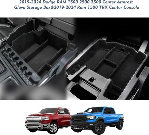 2024 2023 Ram 1500 TRX Center Console Organizer Tray Flocked Liner Storage Box Compatible with 2019 2020 2021 2022 2023 2024 Dodge RAM TRX Truck Accessories 2pcs in Saudi Arabia