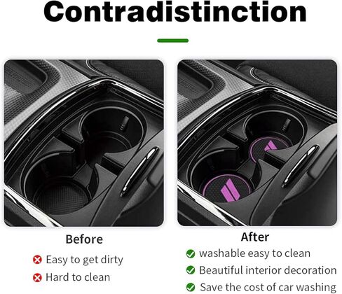 11pcs/Set Custom Compatible for Dodge Challenger 2015 2016 2017 2018 2019 2020 Interior Accessories Cup Door Center Console Liner Insert - Red in Kuwait