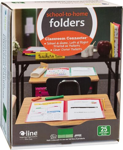 مجلدات C-Line Classroom Connector من المدرسة إلى المنزل، أصفر، 25 لكل صندوق (32006) in Saudi Arabia