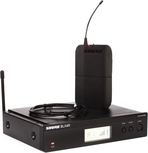 Shure BLX14R/W93 UHF Wireless Microphone System - Perfect for Interviews, Presenting, Theater - 14-Hour Battery Life, 300 ft Range | WL93 Lavalier Mic, Single Channel Rack Mount Receiver | H10 Band in Saudi Arabia