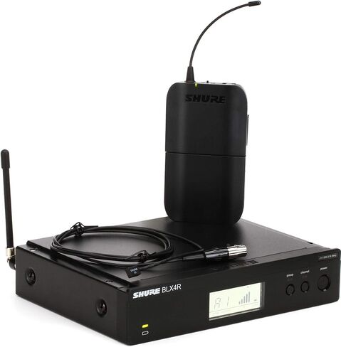 Shure BLX14R/W93 UHF Wireless Microphone System - Perfect for Interviews, Presenting, Theater - 14-Hour Battery Life, 300 ft Range | WL93 Lavalier Mic, Single Channel Rack Mount Receiver | H10 Band in Saudi Arabia