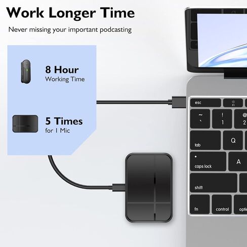 2 ميكروفون لاسلكي Lavalier لجهاز iPhone iPad - Lav Mics طية صدر السترة لتسجيل الفيديو مع علبة البطارية in Kuwait