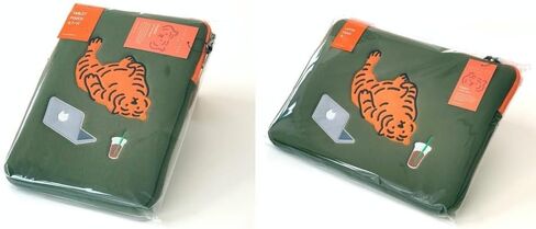 MUZIKTIGER] حافظة كمبيوتر محمول/كمبيوتر لوحي مقاس 12 ~ 14 بوصة، حقيبة iPad - متوافقة مع iPad Pro 12.9 بوصة، MacBook Air وMacBook Pro 13، HP/Dell/Lenovo/Asus/Acer، مع سحابين مزدوجين - نمر كسول in Kuwait