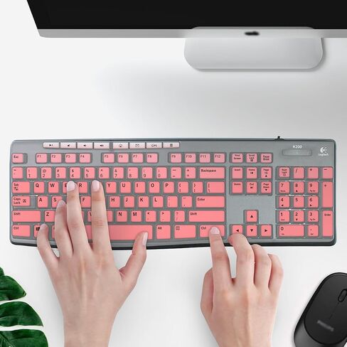 Silicone Keyboard Cover for Logitech MK270 and K200 K260 K270 MK200 MK260 MK270 MK275 MK295,Washable, Anti-Dust Keyboard Cover Skin Protector (Pink) in Saudi Arabia