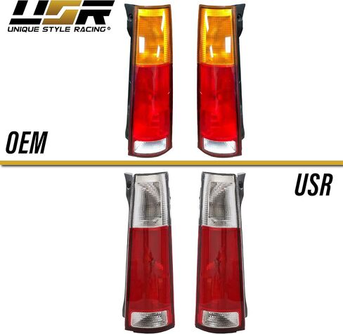 مصابيح خلفية USR DEPO 97-01 CRV - مجموعة مصابيح خلفية بعدسة حمراء/شفافة طراز JDM (يسار + يمين) متوافقة مع الجيل الأول 1997-2001 Honda CR-V in Kuwait