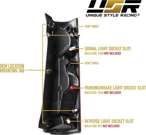 مصابيح خلفية USR DEPO 97-01 CRV - مجموعة مصابيح خلفية بعدسة حمراء/شفافة طراز JDM (يسار + يمين) متوافقة مع الجيل الأول 1997-2001 Honda CR-V in Kuwait
