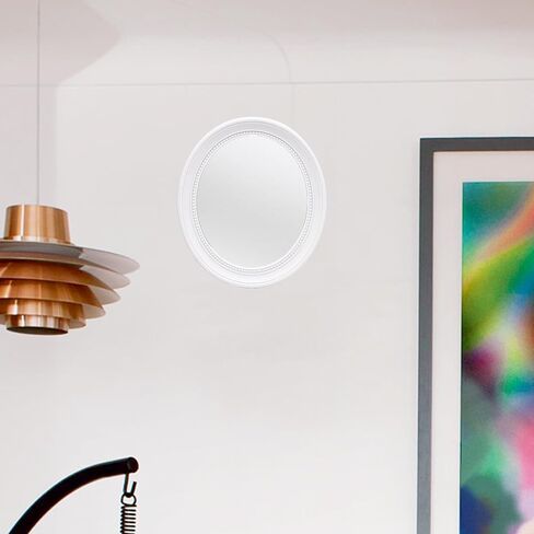 مرآة بيضاوية مقاس 15 × 13 بوصة، مرآة بيضاء، مرآة حمام، مرآة حمام بيضاء، مرآة حائط in Kuwait