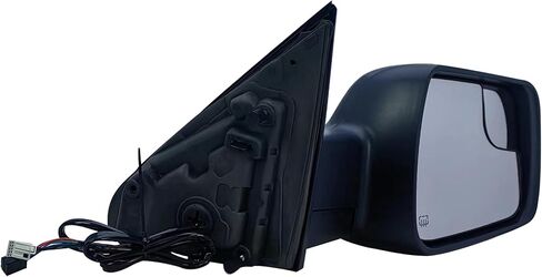 Driver Left Side Door Mirror Power and Heated with Blind Spot Glass Textured Back Cover for RAM 1500 from 2019 to 2024 in Saudi Arabia