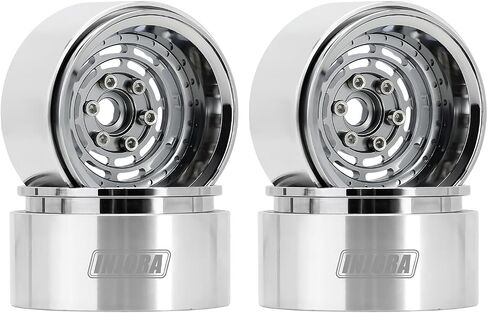 عجلة INJORA مقاس 1.9 بوصة - حافة ألومنيوم 10 مم لـ SCX10 Pro TRX4 VS4-10 Gen8 1/10 RC ترقية الزاحف (أسود) in Saudi Arabia