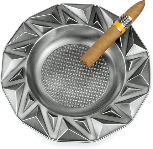 منفضة سجائر السيجار المعدنية المستديرة متعددة الأنابيب، منافض السجائر الكبيرة مقاس 8 بوصات، منفضة سجائر سيجار كبيرة للراحة في الهواء الطلق للفناء / الخارج / منفضة سجائر داخلية (وردية) in Kuwait