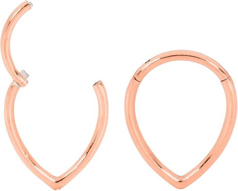 365 Sleepers Surgical Steel 16G 8mm 10mm Tear Drop Hinged Hoop Segment Nose Ring Helix Tragus Septum Unisex Earring Body Piercing Jewelry in Kuwait