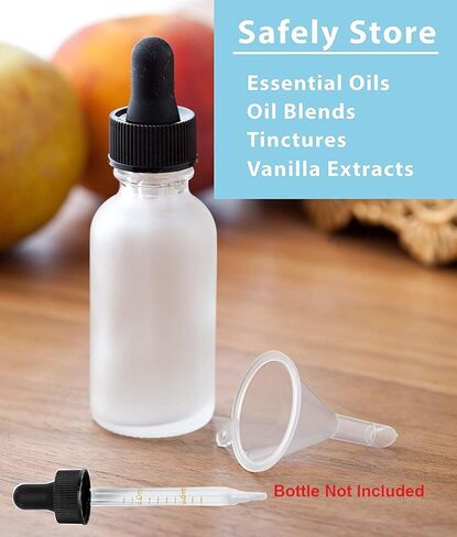 JUVITUS 2 oz Straight Tip Glass Graduated Droppers with 0.5 and 1 mL markings, 20-400 Neck Size for Boston Round Bottles (36 Pack) in Saudi Arabia
