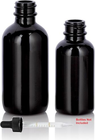 JUVITUS 2 oz Straight Tip Glass Graduated Droppers with 0.5 and 1 mL markings, 20-400 Neck Size for Boston Round Bottles (36 Pack) in Saudi Arabia