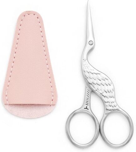 3.9 Inch Sewing Embroidery Scissors with Artificial Leather Cover Stainless Steel Stork Scissors Vintage Embroidery Scissors for Needlework, Manual Sewing Handicraft (Multicolors) in Saudi Arabia