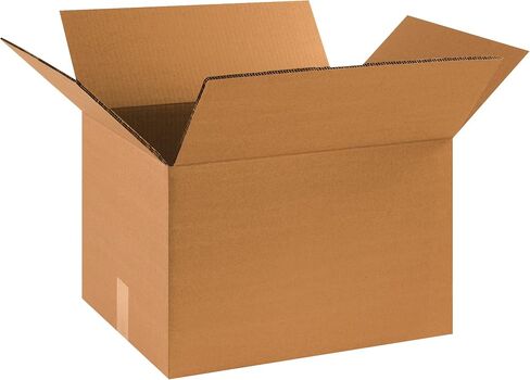 BOX USA 15 عبوة من صناديق الورق المقوى المموج مزدوجة الجدار شديدة التحمل، 45.72 سم طولًا × 35.56 سم عرضًا × 30.48 سم ارتفاعًا، كرافت، شحن، تعبئة وتحريك in Saudi Arabia