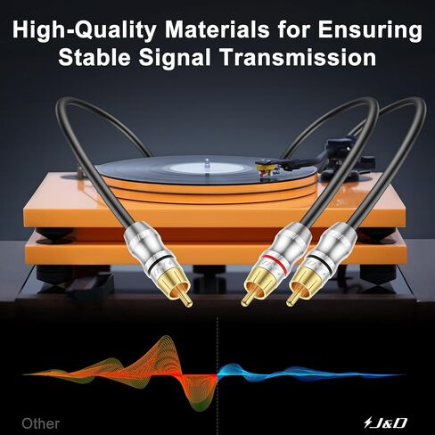 كابل J&D RCA، 1 RCA ذكر إلى 2 RCA ذكر Y-Splitter كابل صوت ستيريو رقمي سلك مضخم صوت لمضخم الصوت، المسرح المنزلي، 6 أقدام in Kuwait