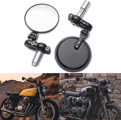 7 by 8 inch Motorcycle Handlebar End Rearview Mirror for Sports Cruiser Honda Kawasaki Suzuki Yamaha in Kuwait