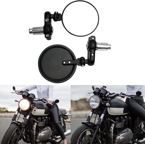 7 by 8 inch Motorcycle Handlebar End Rearview Mirror for Sports Cruiser Honda Kawasaki Suzuki Yamaha in Kuwait
