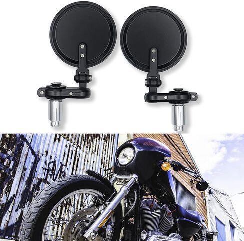 7 by 8 inch Motorcycle Handlebar End Rearview Mirror for Sports Cruiser Honda Kawasaki Suzuki Yamaha in Kuwait