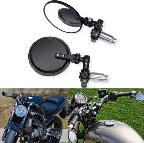 7 by 8 inch Motorcycle Handlebar End Rearview Mirror for Sports Cruiser Honda Kawasaki Suzuki Yamaha in Kuwait