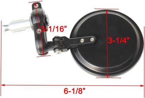 7 by 8 inch Motorcycle Handlebar End Rearview Mirror for Sports Cruiser Honda Kawasaki Suzuki Yamaha in Kuwait
