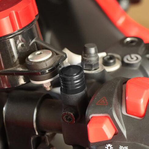 سدادات ثقب مرآة الدراجات النارية العالمية M10 X 1.25 مم سوداء متوافقة مع MSX125 GROM 2022 GROM 125 MSX 125 2013-2022 CNC مسامير ثقب مرآة الدراجة النارية من الألومنيوم (عبوة من 2) in Saudi Arabia